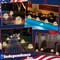 4PCS Independence Day Glass Ball Night Lights – 3.9” Crackle Glass Globe Lamps, Patriotic American Flag Battery Operated Table Decor for 4th of July